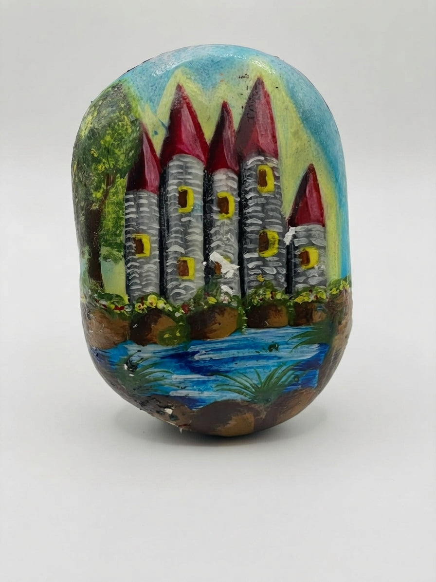 Hill Fort Hand-Painted Portrait Stone - Crafted by Chitra