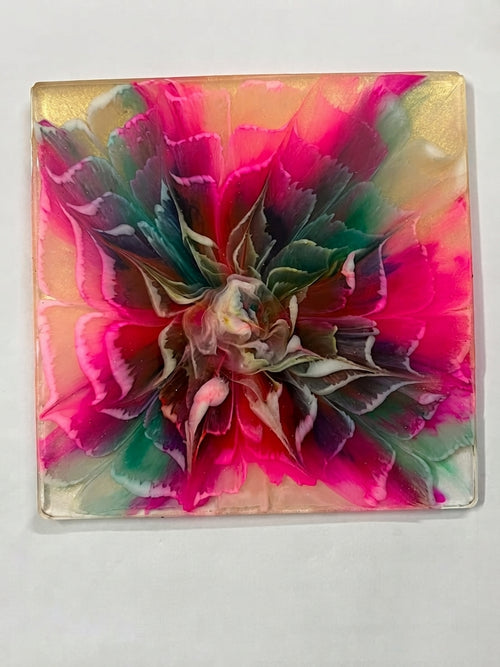 Alcohol Ink Resin Coaster - Crafted by Chitra