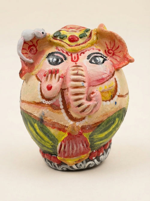 Ganesha Painted Stone Figurine - Crafted by Chitra