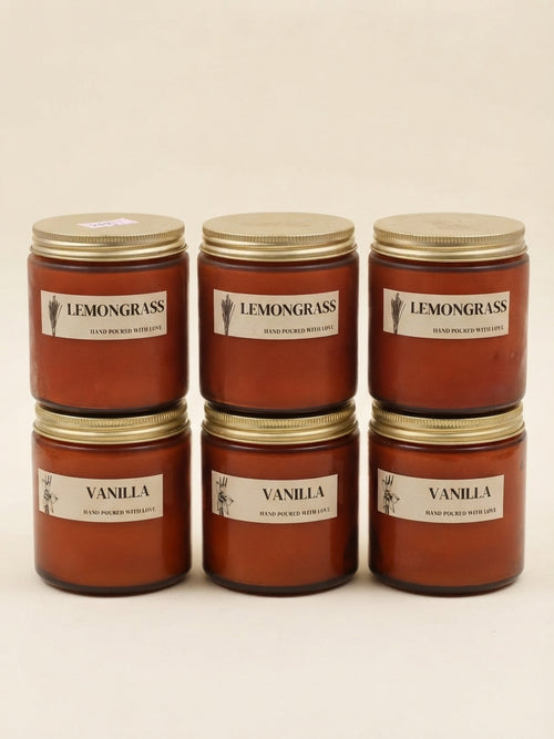 Lemongrass Scented Jar Candle - Crafted by Chitra