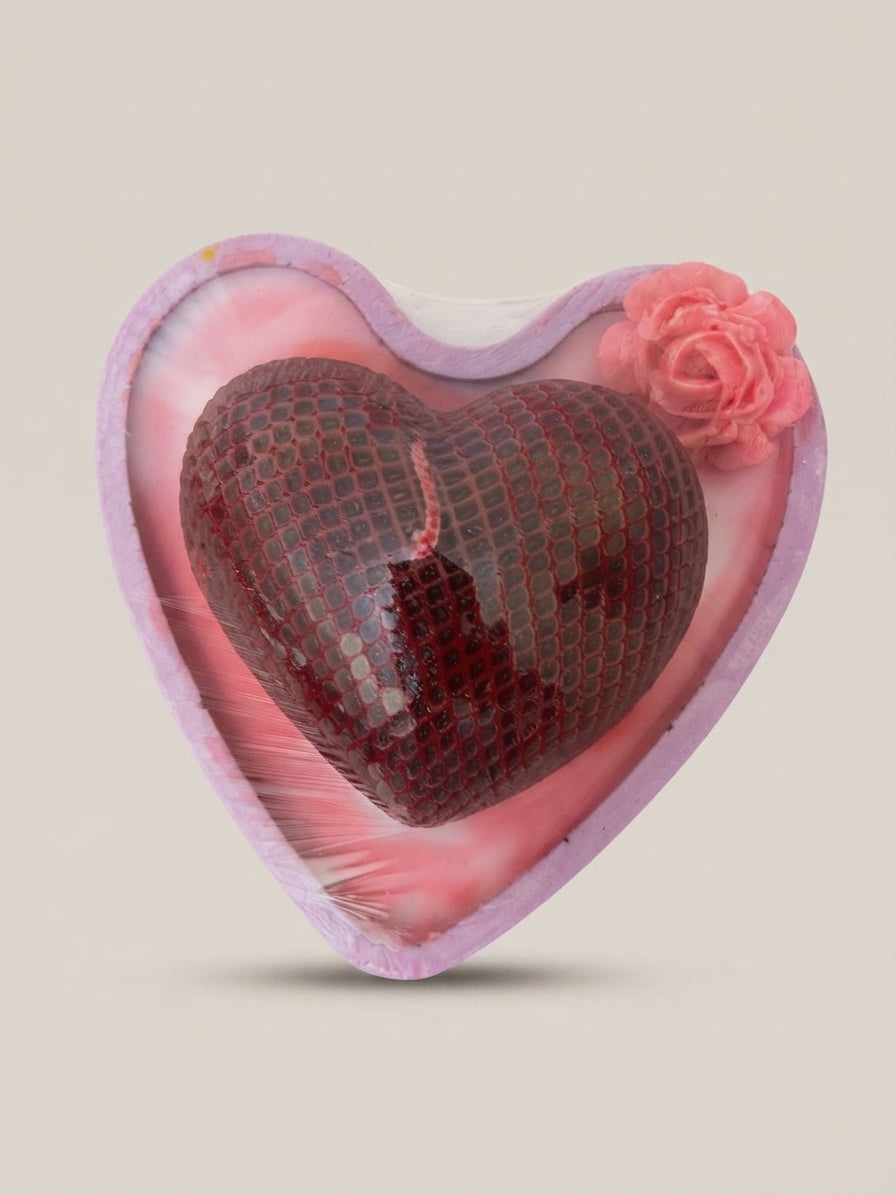 Rose Heart Candle - Crafted by Chitra