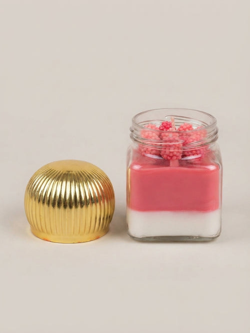 Berry Cream - clear jar Scented Jar Candle - Crafted by Chitra