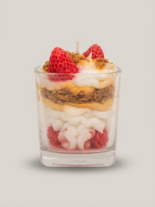 Biscuit and Caramel Dessert Parfait Candle - Crafted by Chitra