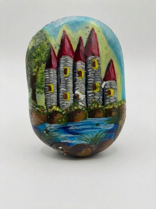 Hill Fort Hand-Painted Portrait Stone - Crafted by Chitra