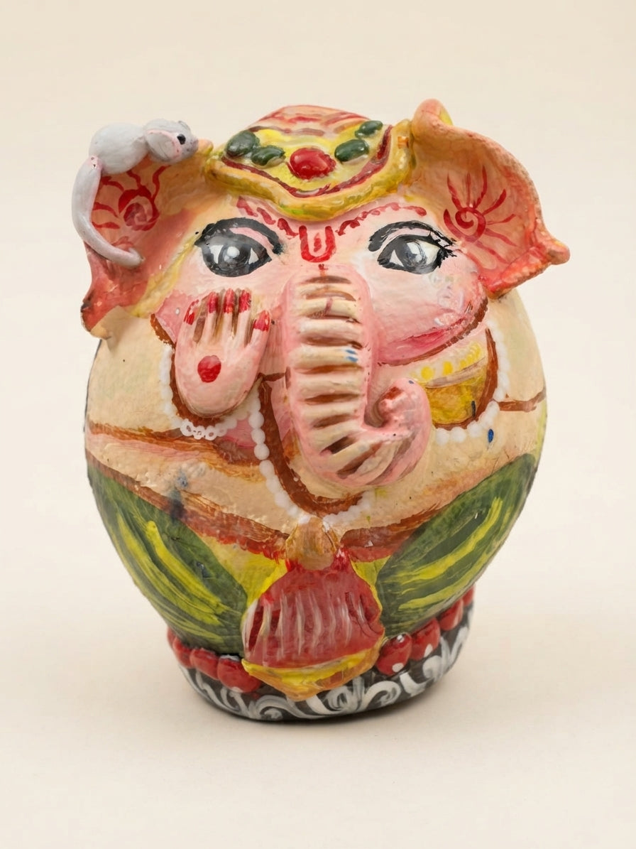 Ganesha Painted Stone Figurine - Crafted by Chitra