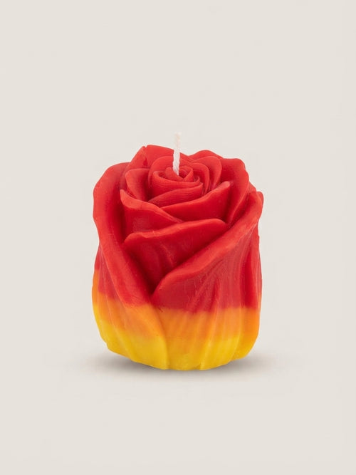 Red Rose Pillar Candle - Crafted by Chitra