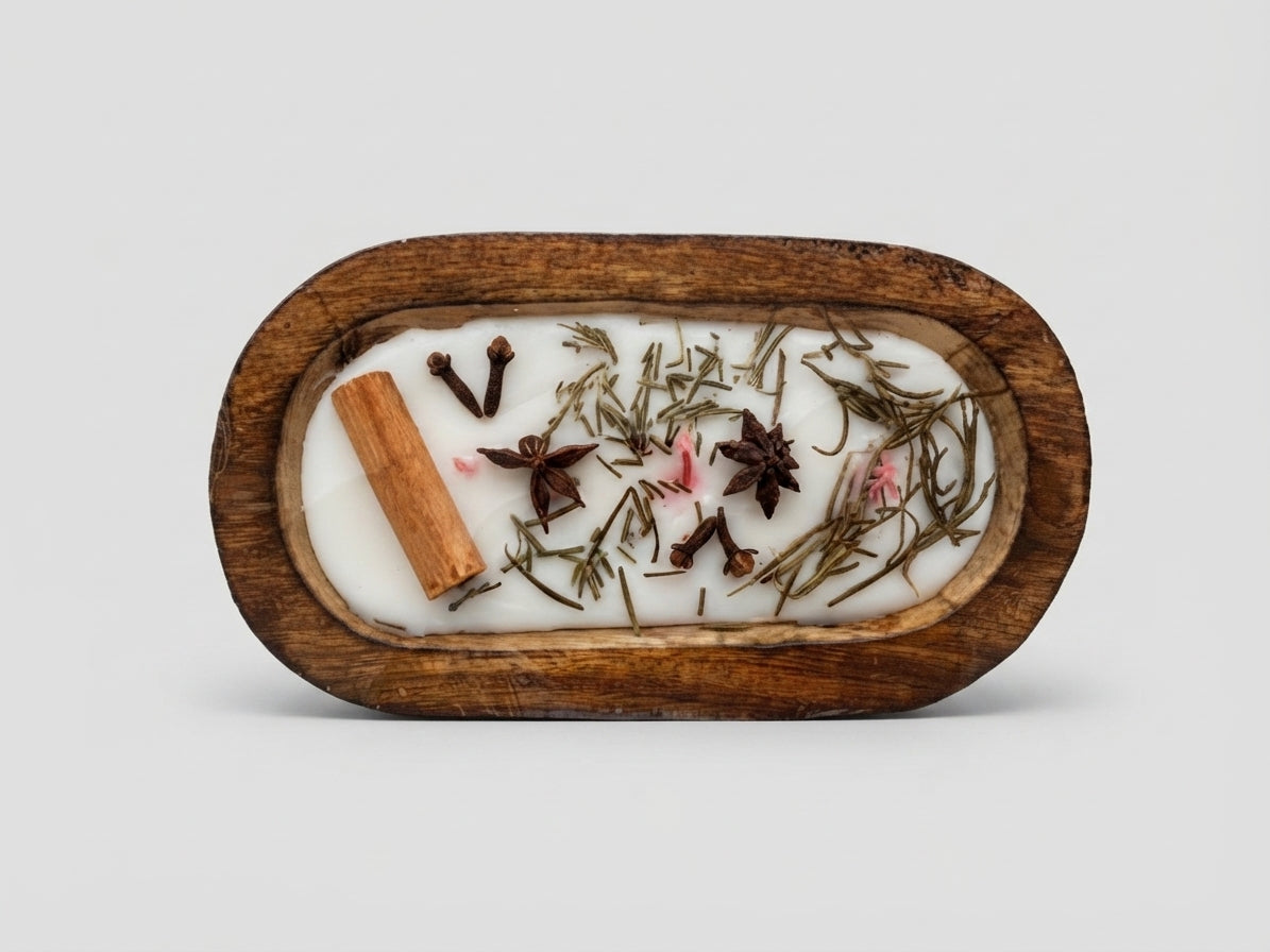 Cinnamon and Botanical Bowl Candle - Crafted by Chitra