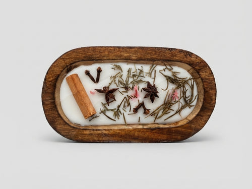 Cinnamon and Botanical Bowl Candle - Crafted by Chitra