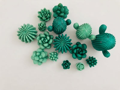 Succulent and Cactus Wax Embeds - Mixed Flowers 9 pieces - Crafted by Chitra