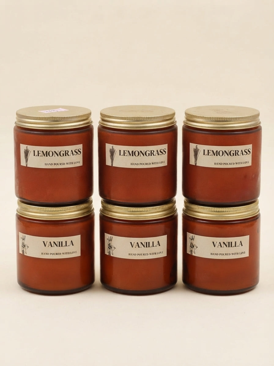 Lemongrass Scented Jar Candle - Crafted by Chitra