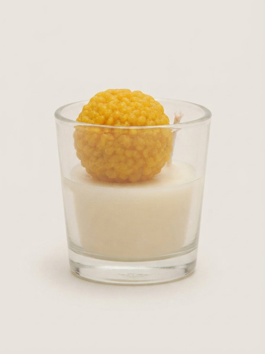Glass Tumbler Textured Sphere Candle - Crafted by Chitra