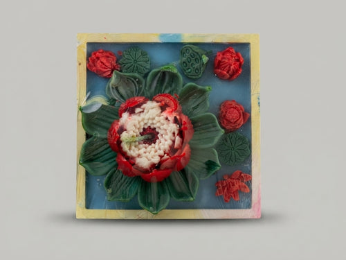 Peony Tile Candle - Crafted by Chitra