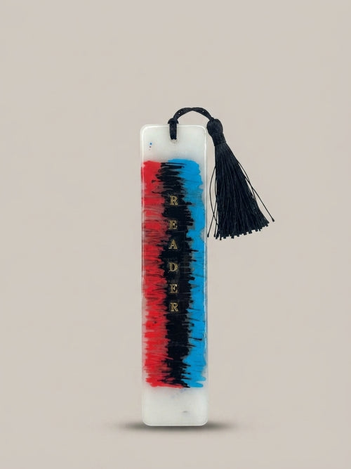Magenta Bloom Resin Bookmark with Silk Tassel - Crafted by Chitra