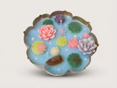 Sky Blue Scented Floral Wax Tablet - Crafted by Chitra